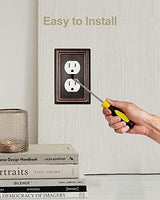 6-Pack Duplex Wall Plates, Aged Bronze Outlet Covers, Metal Electrical Outlet Cover Plates, 3.15''*4.88'', Midsize