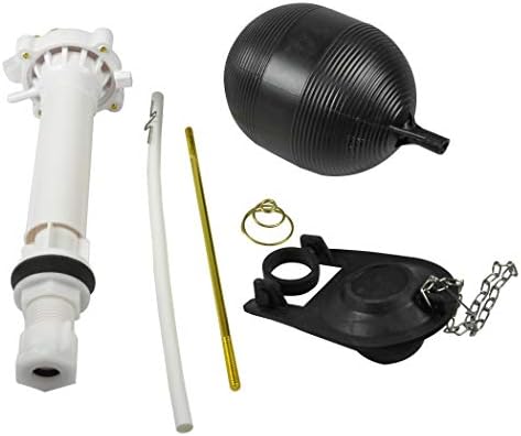 Danco 80816 Complete Toilet Repair Kit Fill Valve, Flapper, Rod, Float Replacement, White