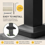 Metty Metal Handrails for Outdoor Steps Suitable for 1 to 5 Steps- Wrought Iron Stair Railing- Step Steady with 5 Feet Handrailing- Safe Indoor Home Banisters (5 Step)