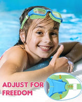 Kids Swim Goggles,Swimming Goggles for Kids 6-14, Anti-Fog UV Protection Pool Glasses for Boys Girls