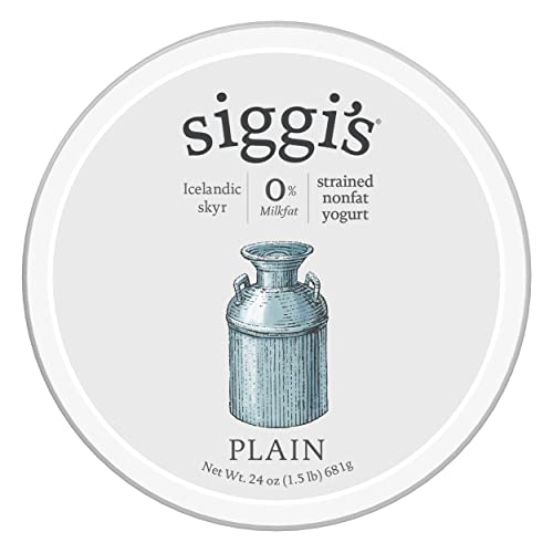 siggi's® Icelandic Strained Nonfat Yogurt, Plain, 24 oz. Multiserving Container – Thick, Protein-Rich Yogurt Snack