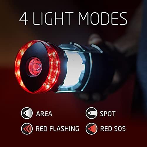 Eveready LED Camping Lanterns (4-Pack), Hybrid Power Rechargeable Collapsible Lantern Flashlights, Ultra Bright Tent Lights for Outdoors, Camping, Fishing, Emergency Black , one Size