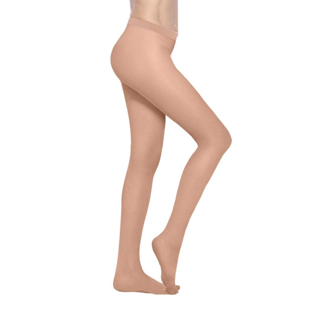 20-30 mmHg Compression Pantyhose for Women, Medical Compression Stockings, Waist High Opaque Compression Tights for Edema, Varicose Veins, Swelling, Pregnant, Teacher, Doctor--Beige-M