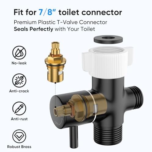 Arofa Black Bidet Sprayer for Toilet, Handheld Jet Sprayer Adjustable Water Pressure Muslim Shower with Bidet Hose, Bidets Faucet for Existing Toilets Cloth Diaper Spray for Baby/Feminine Wash