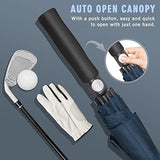 ZOMAKE Automatic Open Extra Large Golf Umbrella 51/54/62/68 Inch, Double Canopy Vented Windproof Oversize Stick Umbrellas for Rain