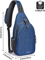 G4Free Sling Bag RFID Blocking Sling Backpack Crossbody Chest Bag Daypack for Hiking Travel(Dark Blue)