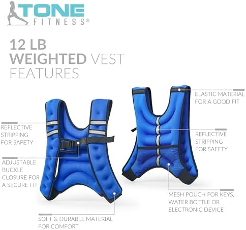 Tone Fitness Weighted Vest | 8lb or 12lb | Multiple Options