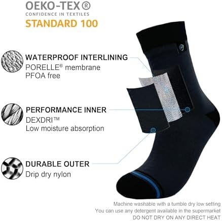 DexShell Waterproof Socks for Men & Women, Ultralite for Hiking Walking Outdoor Activities in Cold Wet Weather, Unisex Ankle