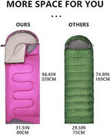 Sleeping Bags for Adults Backpacking Lightweight Waterproof- Cold Weather Sleeping Bag for Girls Boys Mens for Warm Camping Hiking Outdoor Travel Hunting with Compression Bags
