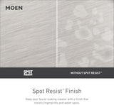 Moen Revyl Spot Resist Nickel One-Handle Single Hole Modern Bathroom Sink Faucet with Optional Deckplate and Spring Loaded Drain Assembly, 84771SRN