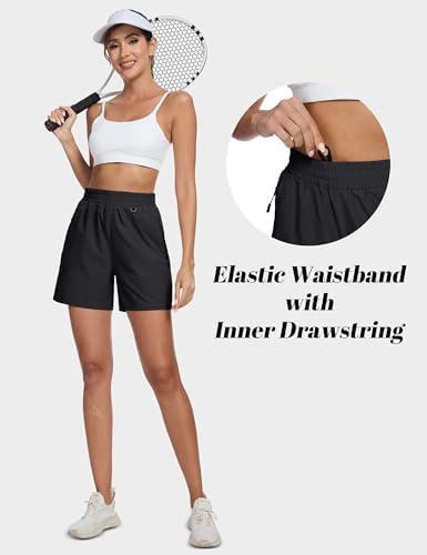 MAGCOMSEN Women's 5" Hiking Cargo Shorts UPF 50+ Quick Dry Lightweight Golf Athletic Casual Summer Shorts with Pockets