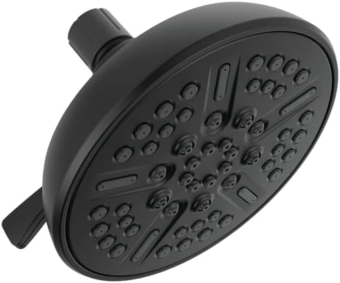 Delta Faucet 8-Spray Touch-Clean Matte Black Shower Head, Delta Shower Heads, Showerhead, Shower Head Black, 2.5 GPM Water Flow, Matte Black 75898BL