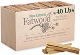 Plow & Hearth 40 LBS Fatwood Fire Starter Sticks, Organic Resin Rich Kindling Sticks for Wood Stoves Fireplaces Campfires Fire Pits, Non Toxic Natural Fire Sarters