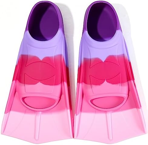 Kids Swim Fins,Short Kids Fins Youth Swimming Flippers for Lap Swimming Training for Children Girls Boys Beginners