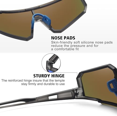 STORYCOAST Polarized Sports Sunglasses for Men Women,Driving Fishing Cycling Mountain Bike Sunglasses UV400 Protection