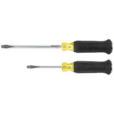 Klein Tools 85442DD Screwdriver Set, Demolition Screwdriver, 1/4-Inch and 5/16-Inch Keystone Tips with Plated Metal Strike Cap, 2-Piece
