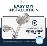 HammerHead Showers® ALL METAL Handheld Shower Head with Hose and Brass Holder - BRUSHED NICKEL - 2.5 GPM High Pressure Shower Heads with Adjustable Shower Wand Bracket - 6ft Flexible Extension