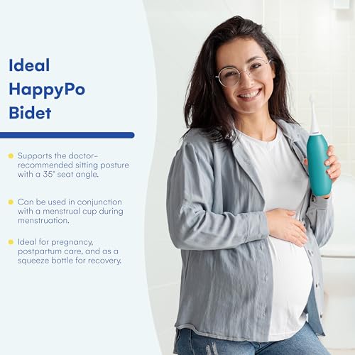 HappyPo The Original XL Butt Shower - Portable Bidet with 50% More Volume - The Easy-Bidet 2.0 Replaces Wet Wipes and Shower Toilet - Portable Bum Spray for Travel - Turquoise