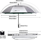 G4Free 47/54/62/68 Inch UV Protection Golf Umbrella Auto Open Vented Double Canopy Oversize Extra Large Windproof Sun Rain Umbrellas