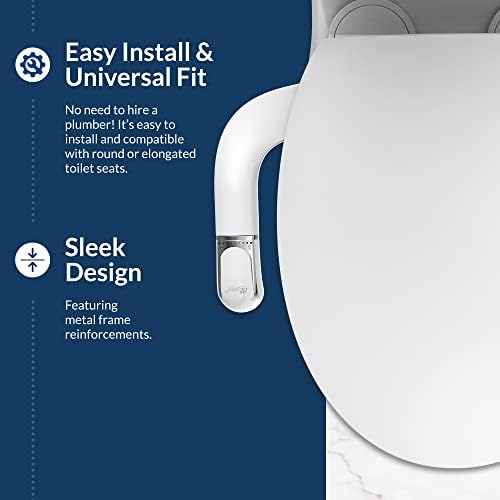 Bio Bidet SlimTwist Simple Toilet White with Dual Nozzle, Fresh Water Spray, Non Bidet Attachment, 1 Pack