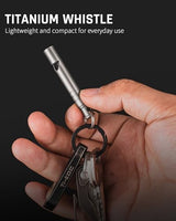 TISUR Titanium Emergency Whistle,120db Safety Whistle with Lanyard,Outdoor Survival Small Whistle for Life Saving,Hiking,Pets Training,Coach Sports