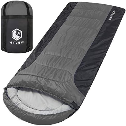 VENTURE 4TH Backpacking Sleeping Bag – XXL, Double and Single Sizes - Lightweight Warm & Cold Weather Sleeping Bags for Adults, Kids & Couples – Ideal for Hiking, Camping & Outdoor Adventures