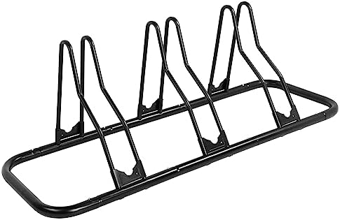 CyclingDeal Bike Rack Floor Parking Bike Stand for up to 6 Bicycles | Indoor, Home & Garage Storage Rack | Stable & Secure Bicycle Stand w/Tire Grooves Up to 29", Holding Plates & Custom Spacing