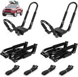 Folding Kayak Roof Rack 2 Pairs, 4pcs J-Bar Car Roof Racks for Kayak, Canoe, Paddle Boards, Skiboard, Surfboard, Foldable Kayak Roof Carrier for Car, SUV, Truck, Black (Folding Kayak Rack)