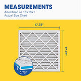 Aerostar 18x18x1 MERV 13 - 6 Count - Pleated HVAC, Furnace & Air Conditioner Filters - Removes Bacteria, Dust, Cold & Flu Germs, Lint, Mold, Pet Dander, Allergy-Causing Pollen, Smog, Smoke & Viruses