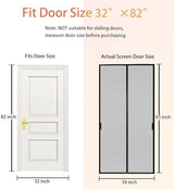 Magnetic Screen Door, Fit for Door Size:32"x82", Screen Itself Size 34"x83" Hands Free Entry, Pet and Kid Friendly, Reinforced Fiberglass Screen Door Mesh w/ 36 Strong Magnets for Patio/Front/Doorway