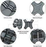 APEXUP Weighted Vest with 5lbs/10lbs/15lbs/20lbs/25lbs/30lbs Weights and Reflective Stripe, Weight Vest Men Women for Workout, Strength Training, Running