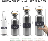 Bambaw Stainless Steel Water Bottles 32 oz, Non-insulated Single Wall Metal Water Bottle Stainless Steel, Reusable & Eco Friendly, Dishwasher Safe – Silver