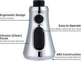 Hibbent Pull Down Spray Head for Kitchen Faucet, 3-Function Kitchen Sink Spray Nozzle with 15 Adapters, Faucet Head Replacement Compatible with Moen, American Standard, Delta, Kohler Faucets, Chrome