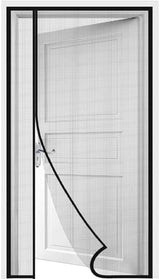 Side Opening Magnetic Screen Door, Fit Door Size 32 x 80 Inch, Reversible Left and Right Removable Screen Door Mesh with Strong Magnet, Actual Mesh Size 34" x 81", Grey