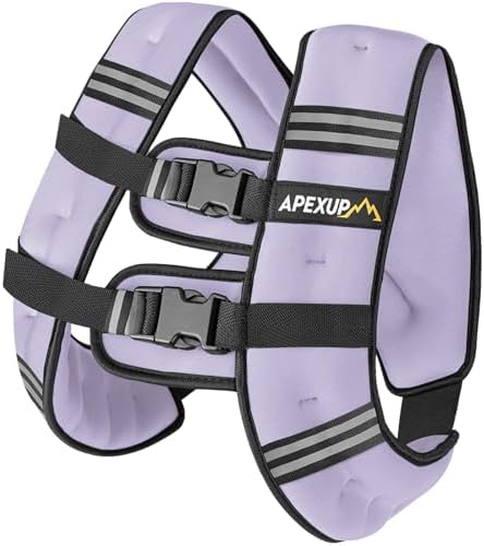 APEXUP Weighted Vest with 5lbs/10lbs/15lbs/20lbs/25lbs/30lbs Weights and Reflective Stripe, Weight Vest Men Women for Workout, Strength Training, Running