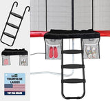 Eurmax USA Universal Easy-to-Assemble Trampoline Ladder, 3 Steps with Wide Steps, Storage Bag, 220 lbs Capacity Trampoline Accessories for Children Kids, Black