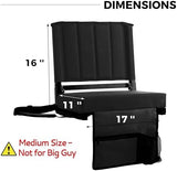 SPORT BEATS Stadium Seats with Back Support Bleacher Chairs with Back and Cushion Thick Padded Bleacher Seats Includes Shoulder Strap