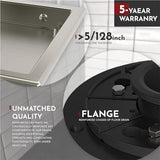 4 Inch Square Shower Floor Drain with Flange,Quadrato Pattern Grate Removable,Food-Grade SUS 304 Stainless Steel,Watermark&CUPC Certified,Brushed Nickel