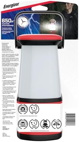 Energizer LED Camping Lantern Flashlight, Battery Powered LED Lanterns for Hurricane Supplies, Survival Kit, Camping Accessories, 500 Lumens Water Resistant Camping Light