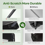 ALPHA CAMP Oversized Mesh Back Camping Folding Chair Heavy Duty Support 350 LBS Collapsible Steel Frame Quad Chair Padded Arm Chair with Cup Holder Portable for Outdoor (Black/Grey)