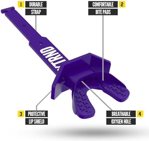 Nxtrnd Two Football Mouth Guard, Football Mouthpiece with Strap, Fits Adult & Youth (Purple)