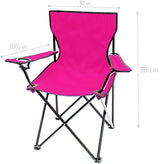 Trademark Innovations Portable Folding Pink Camp Chair, 19.5" L x 31" W x 34.5" H