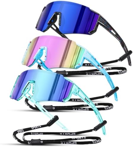 3PACK Kids Sunglasses Polarized Youth Baseball Sunglasses Boys Girls Softball Cycling UV400 Protection Goggles