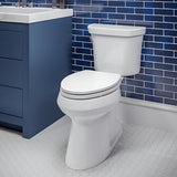 Mayfair Ashton Easy to Clean Single Hinge Toilet Seat, Modern Slow Close Wood Toilet Seat, Made in USA, Elongated, White