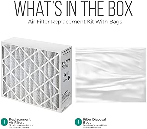 20x25x4 Furnace Filters, FC100A1037 Filter Replacement, Merv 11 Filter Media with Homequip Disposal Bag (2 Pack)