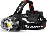 AKNEAR LED Rechargeable Headlamp 2980 High Lumens, 95 Hours Endurance Head Lamp with Zoomable & 12 Modes & IPX7 Waterproof & 125° Adjustable, Super Bright Head Light for Outdoor, Camping, Hard Hat