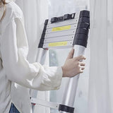 VEVOR Telescoping Ladder, 12.5 FT Aluminum One-Button Retraction Collapsible Extension Ladder, 375 LBS Capacity w/Non-Slip Feet, Portable Multi-Purpose Compact Ladder for Home, RV, Loft, ANSI Listed