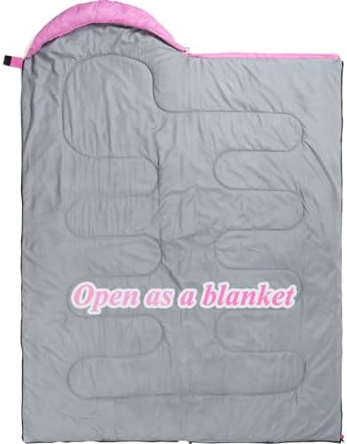 Sleeping Bag - 3 Seasons for Adults Kids Boys Girls Camping Hiking - Warm Cold Weather Lightweight Portable with Compression Bag for Backpacking in Spring, Summer, Fall and Winter