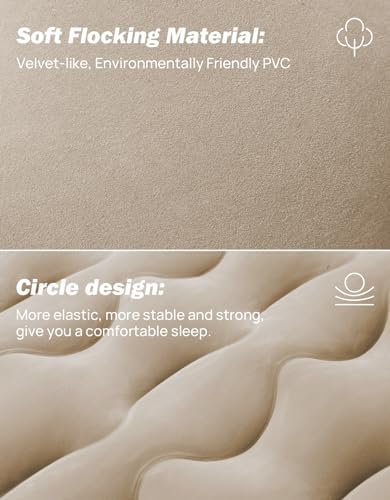 JOYTUTUS Truck Bed Air Mattress for 6.4-6.7Ft Full Size Regular Truck Beds Inflatable Air Mattress for Outdoor Camping,Pickup Tent Accessories with Pump,Cup Holder&2 Pillow(Smooth Edge)