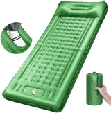 Camping Sleeping Pads，Extra Thick 5 Inch Inflatable Sleeping Mat with Pillow Built-in Pump，Oversized Mattress Super Portable Backpacking Sleeping Pad (Green, Single)